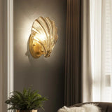 Art Deco Brass Seashell Wall Sconce LED