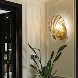 Art Deco Brass Seashell Wall Sconce LED