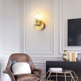 Art Deco Brass Seashell Wall Sconce LED