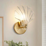 Art Deco Brass Seashell Wall Sconce LED