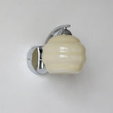 Art Deco Rippled Glass Globe Wall Sconce