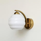 Art Deco Rippled Glass Globe Wall Sconce