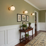 Art Deco Rippled Glass Globe Wall Sconce
