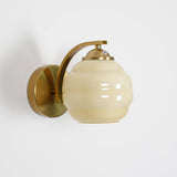 Art Deco Rippled Glass Globe Wall Sconce
