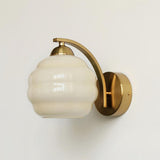 Art Deco Rippled Glass Globe Wall Sconce