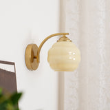 Art Deco Rippled Glass Globe Wall Sconce