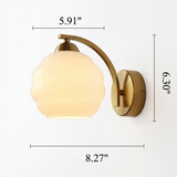 Art Deco Rippled Glass Globe Wall Sconce