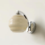 Art Deco Rippled Glass Globe Wall Sconce