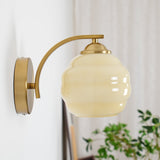 Art Deco Rippled Glass Globe Wall Sconce