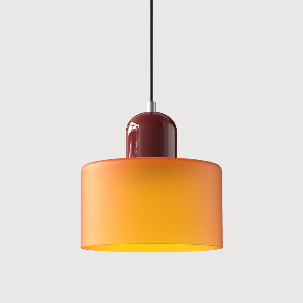 Bauhaus Glass Cylinder Pendant Light