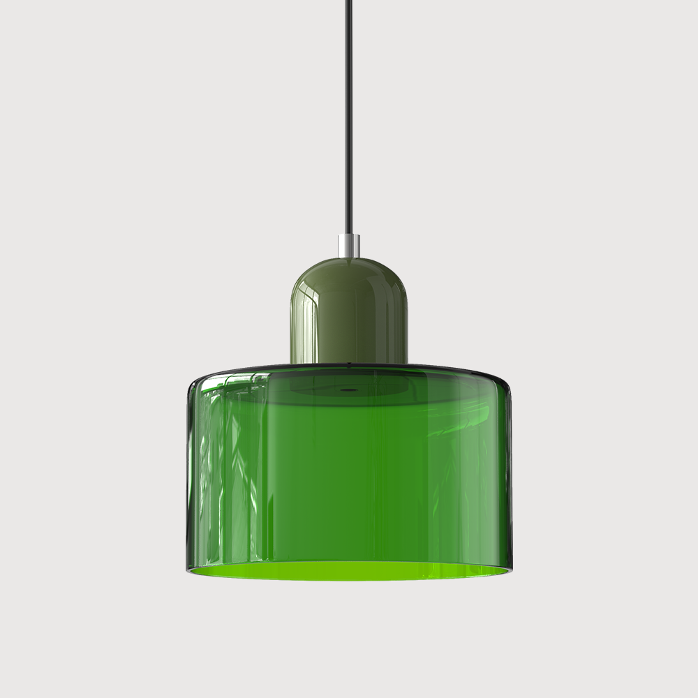 Bauhaus Glass Cylinder Pendant Light