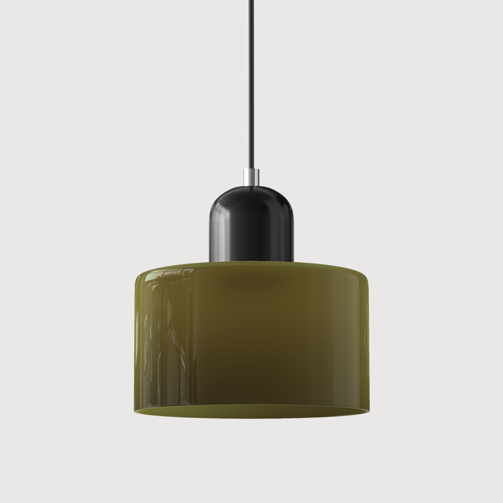 Bauhaus Glass Cylinder Pendant Light