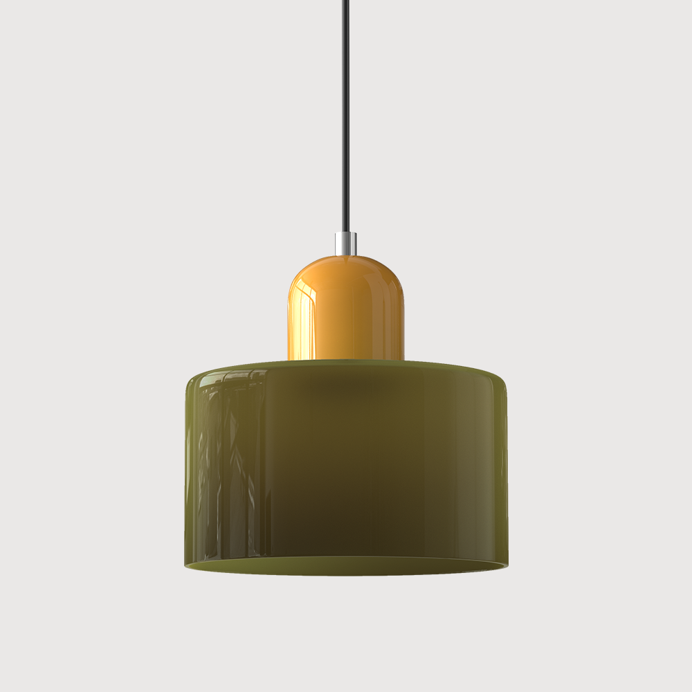 Bauhaus Glass Cylinder Pendant Light