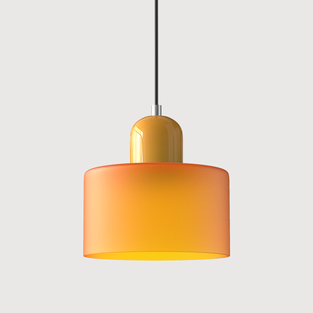 Bauhaus Glass Cylinder Pendant Light