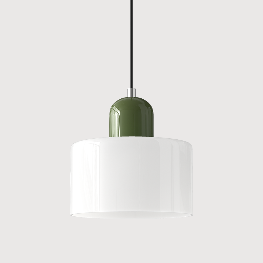 Bauhaus Glass Cylinder Pendant Light