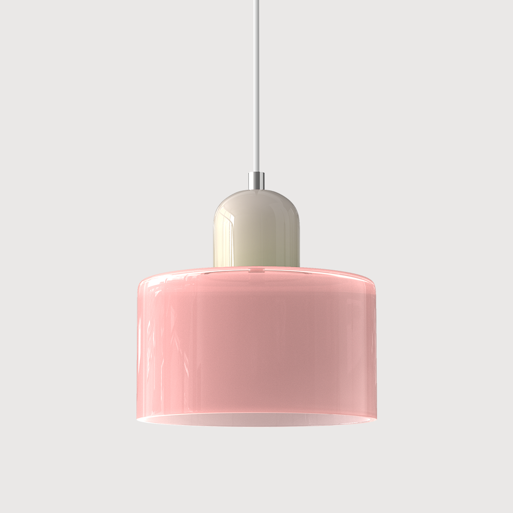 Bauhaus Glass Cylinder Pendant Light