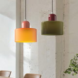 Bauhaus Glass Cylinder Pendant Light