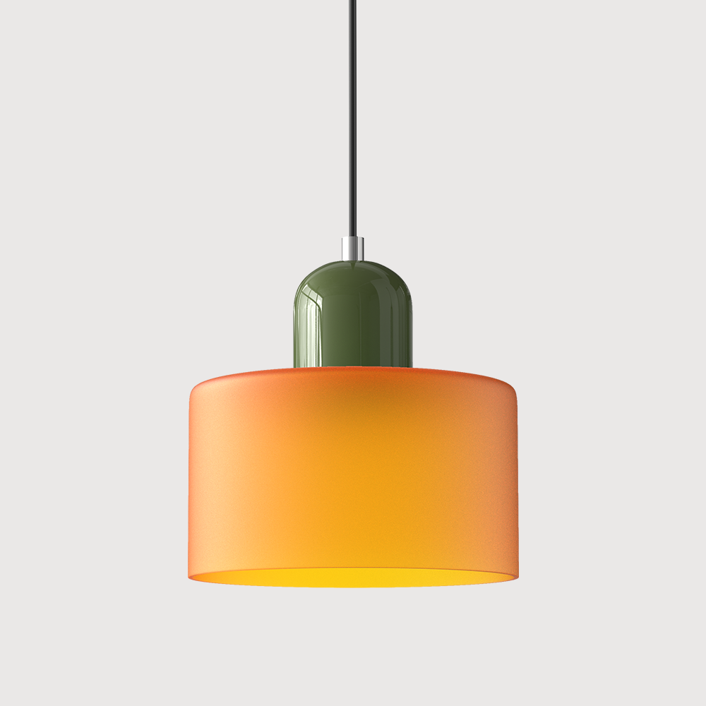 Bauhaus Glass Cylinder Pendant Light