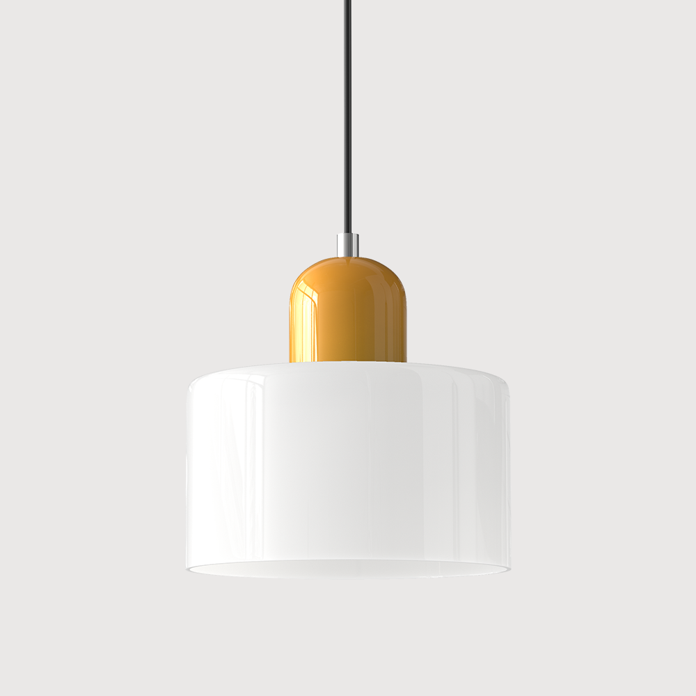 Bauhaus Glass Cylinder Pendant Light