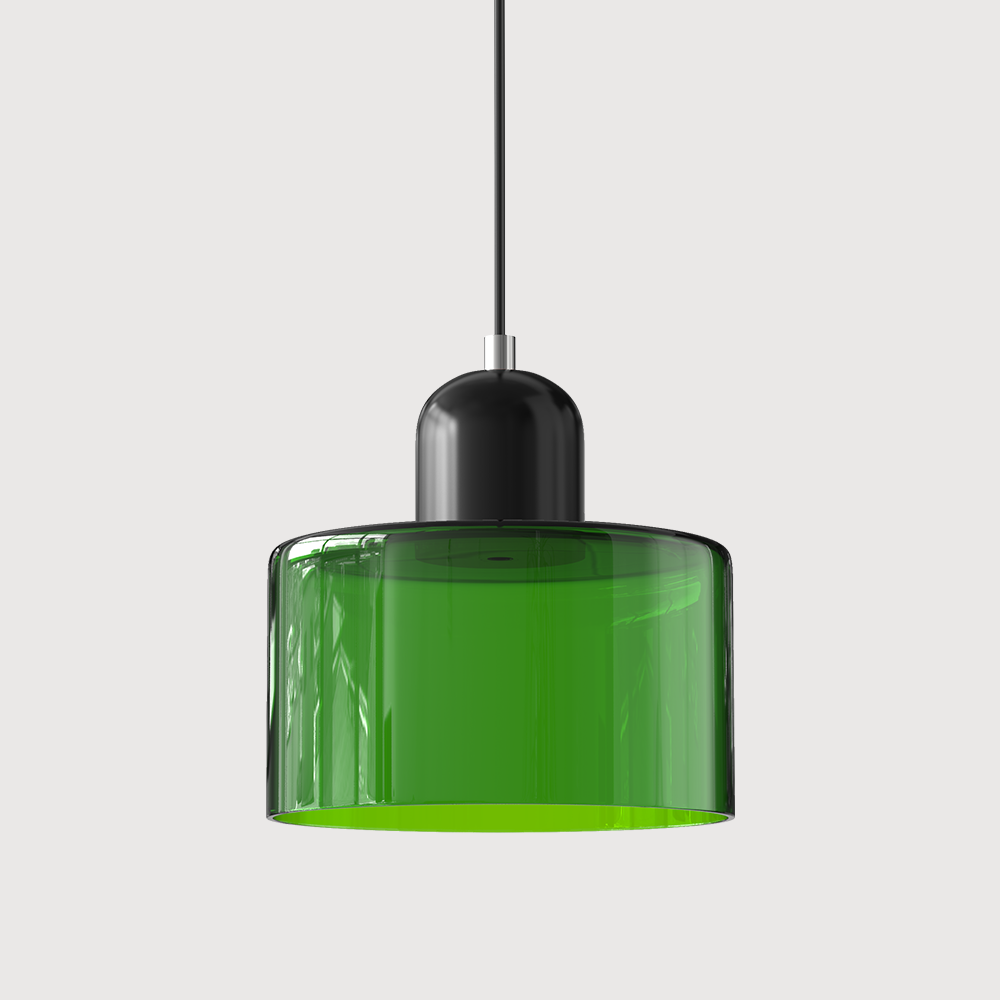 Bauhaus Glass Cylinder Pendant Light