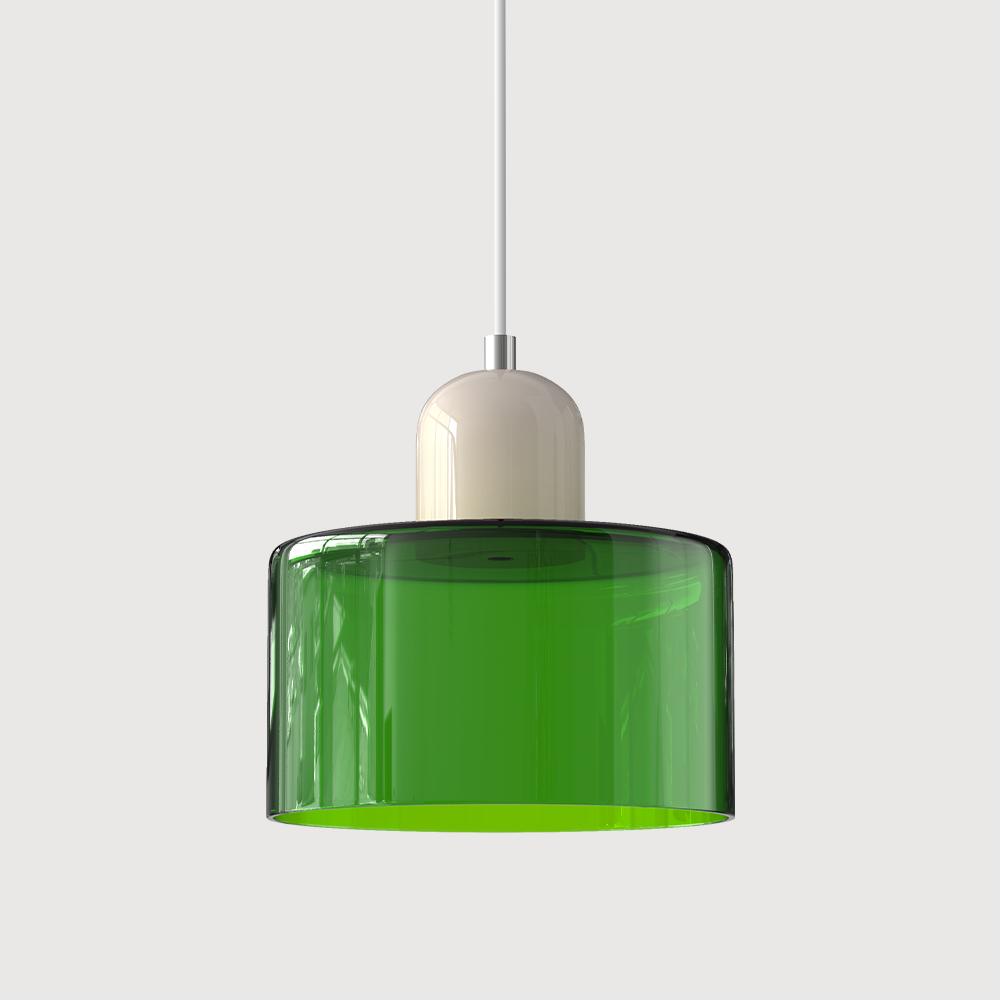 Bauhaus Glass Cylinder Pendant Light