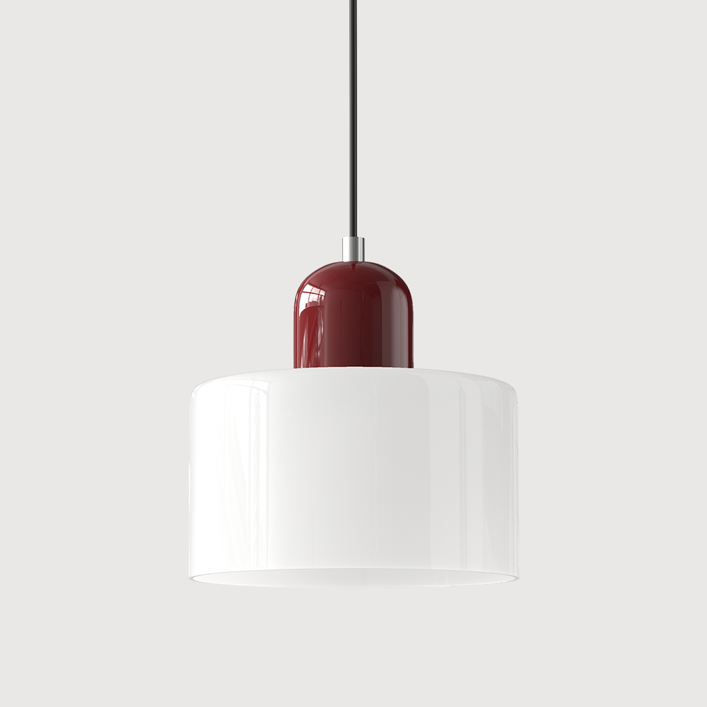 Bauhaus Glass Cylinder Pendant Light