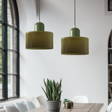 Bauhaus Glass Cylinder Pendant Light