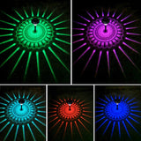 Black ABS Solar Light with Glass Shade