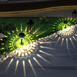 Black ABS Solar Light with Glass Shade
