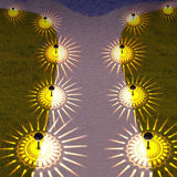 Black ABS Solar Light with Glass Shade