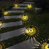 Black ABS Solar Light with Glass Shade