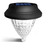 Black ABS Solar Light with Glass Shade