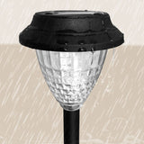 Black ABS Solar Light with Glass Shade