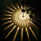 Black ABS Solar Light with Glass Shade