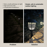 Black Solar LED Path Lights with Cage Design