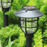 Black Solar LED Path Lights with Cage Design