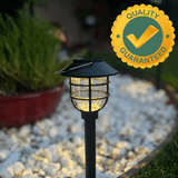 Black Solar LED Path Lights with Cage Design
