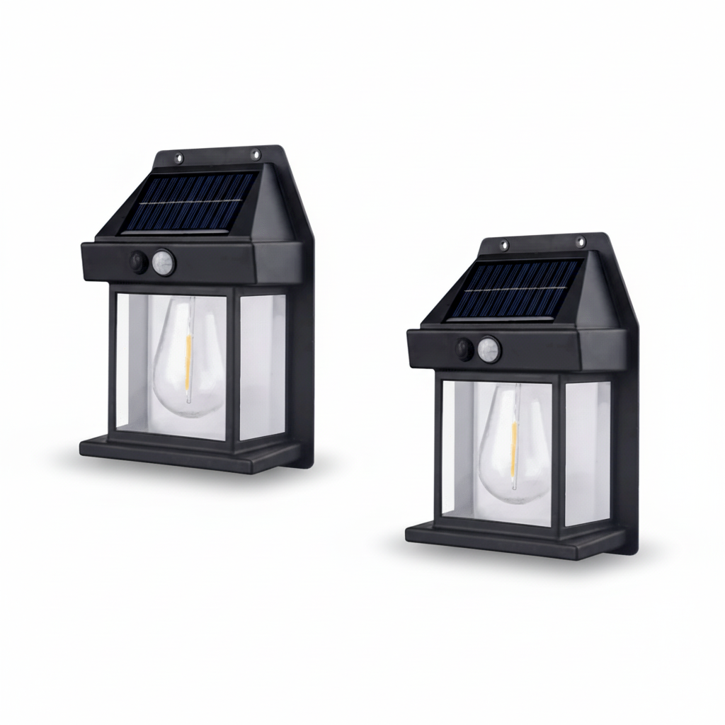 Black Solar Light with Motion Sensor Wall
