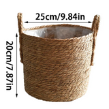 Braided Woven Flower Pot Set with Handles