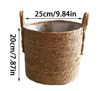 Braided Woven Flower Pot Set with Handles