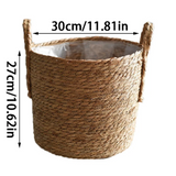 Braided Woven Flower Pot Set with Handles