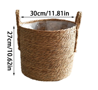 Braided Woven Flower Pot Set with Handles