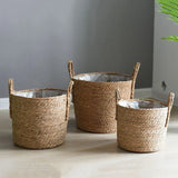 Braided Woven Flower Pot Set with Handles