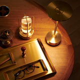 Brass Cone LED Table Lamp with Recharge