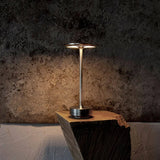 Brass Cone LED Table Lamp with Recharge