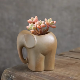 Ceramic Animal Planter with Sculpted Handle