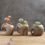 Ceramic Animal Planter with Sculpted Handle