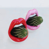 Ceramic Lips Flower Pot Decorative Sculpted