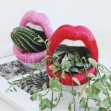 Ceramic Lips Flower Pot Decorative Sculpted