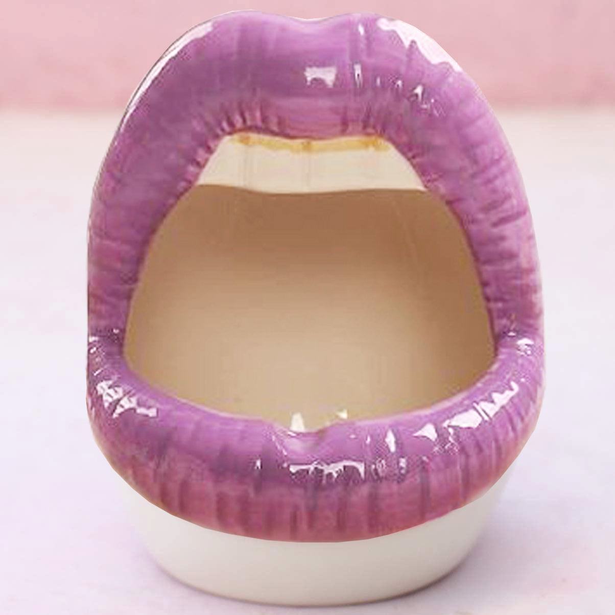 Ceramic Lips Flower Pot Decorative Sculpted
